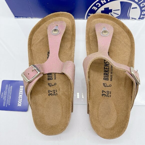Birkenstock Gizeh Sandal Washed Pink Metallic Thong Women EU 37 US 6-6.5 Regular - Picture 10 of 11